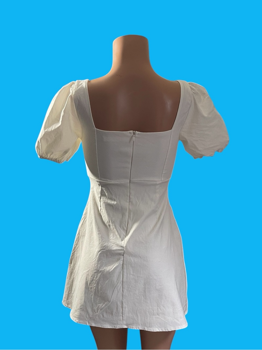 Altar’d State Puff Sleeve White Mini Dress - Picture 4 of 8